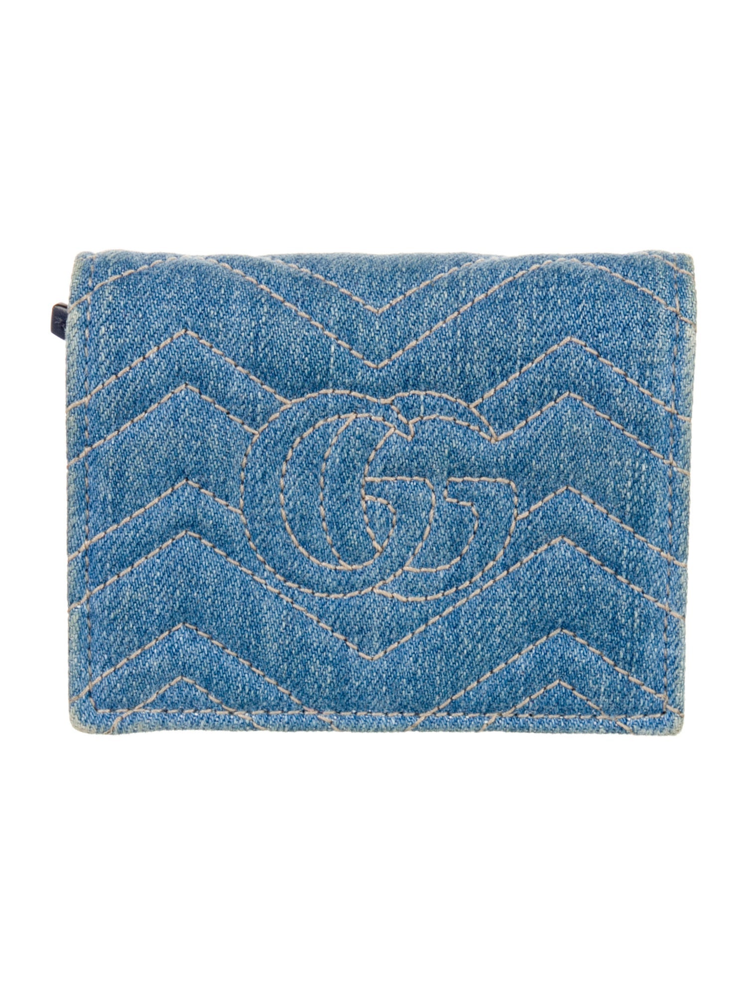 Gucci Double G Logo Denim Wallet