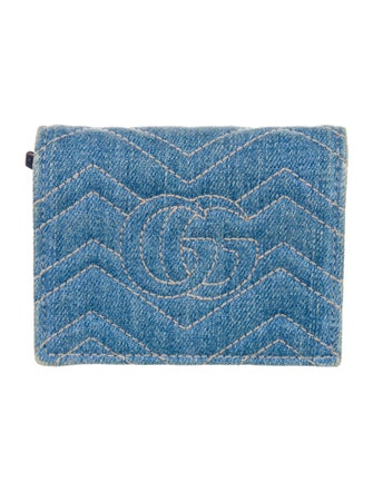 Gucci Double G Logo Denim Wallet