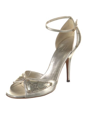 Gucci GG Logo Leather Sandals