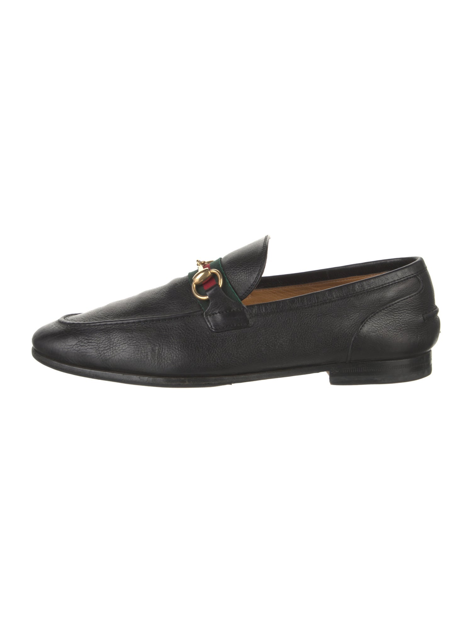Gucci Web Accent Leather Dress Loafers