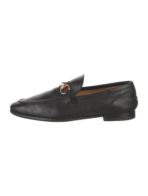 Gucci Web Accent Leather Dress Loafers