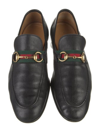 Gucci Web Accent Leather Dress Loafers