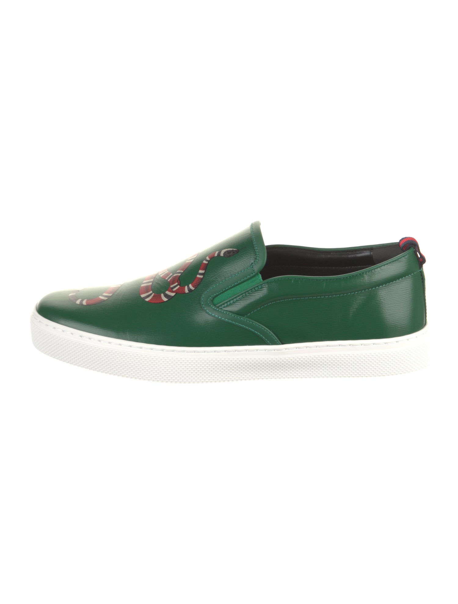 Gucci Web Accent Leather Sneakers