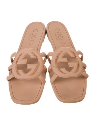 Gucci Interlocking G Logo Rubber Slides