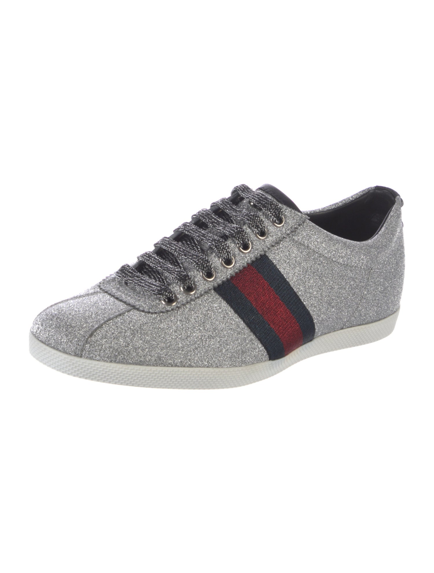 Gucci Sylvie Web Accent Glitter Sneakers