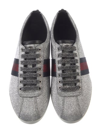 Gucci Sylvie Web Accent Glitter Sneakers