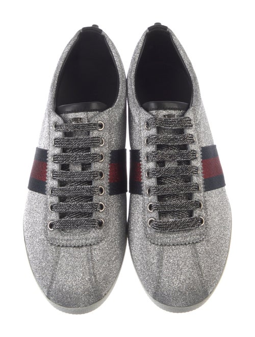 Gucci Sylvie Web Accent Glitter Sneakers