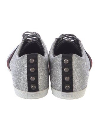 Gucci Sylvie Web Accent Glitter Sneakers