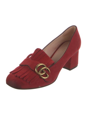 Gucci Double G Logo Suede Pumps