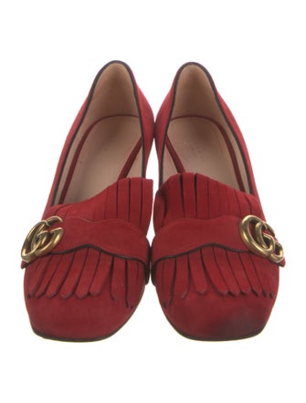 Gucci Double G Logo Suede Pumps