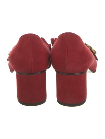 Gucci Double G Logo Suede Pumps