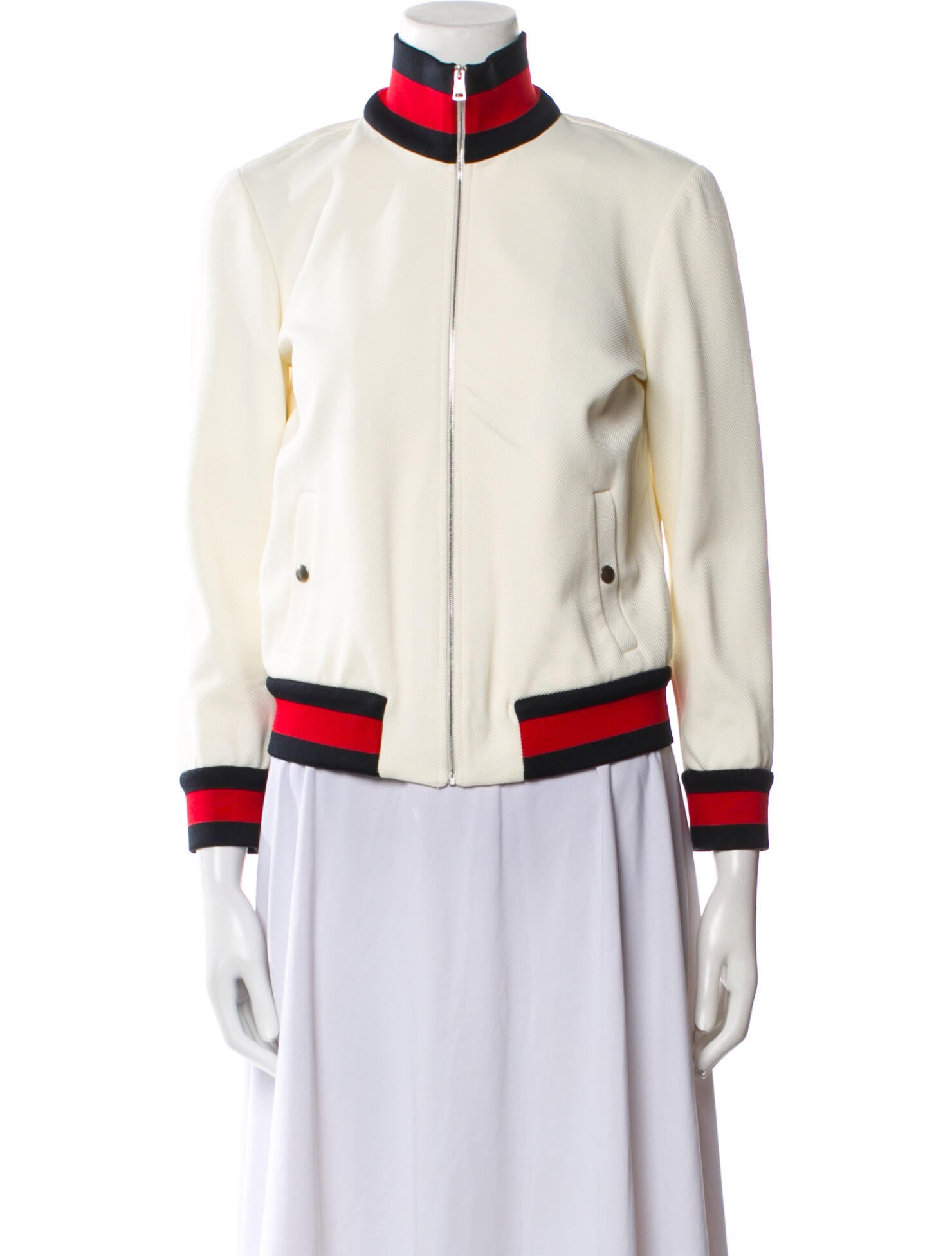 Gucci Nylon Striped Bomber Jacket