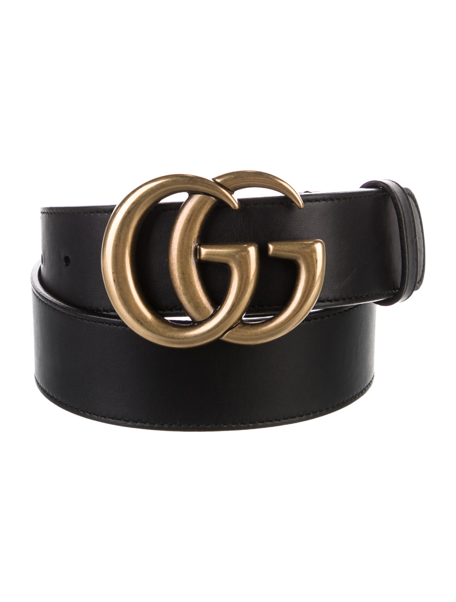 Gucci Double G Logo Leather Belt