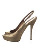 Gucci Snakeskin Animal Print Slingback Pumps