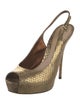 Gucci Snakeskin Animal Print Slingback Pumps