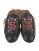 Gucci Leather Fur Trim Sandals