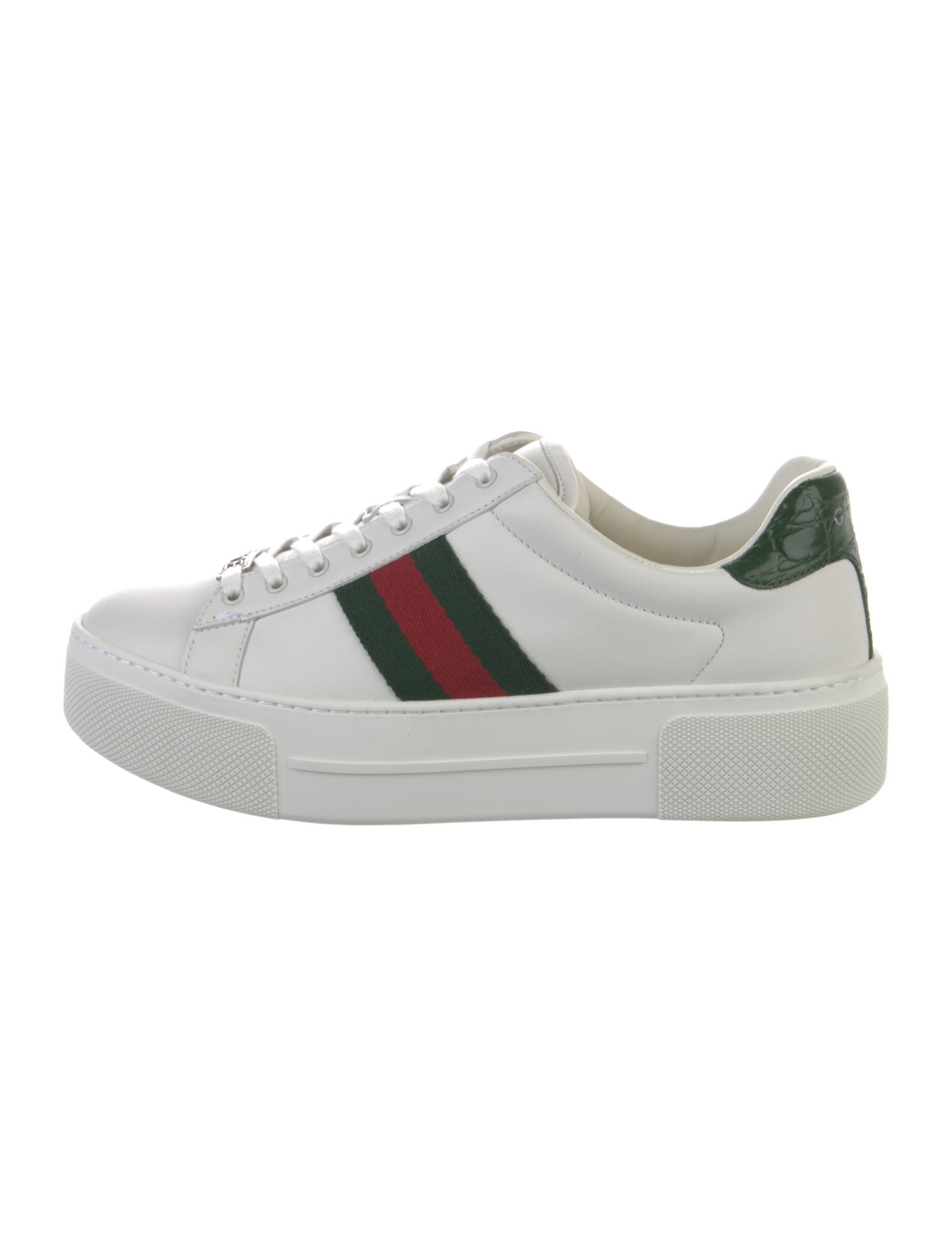 Gucci Web Accent Leather Sneakers