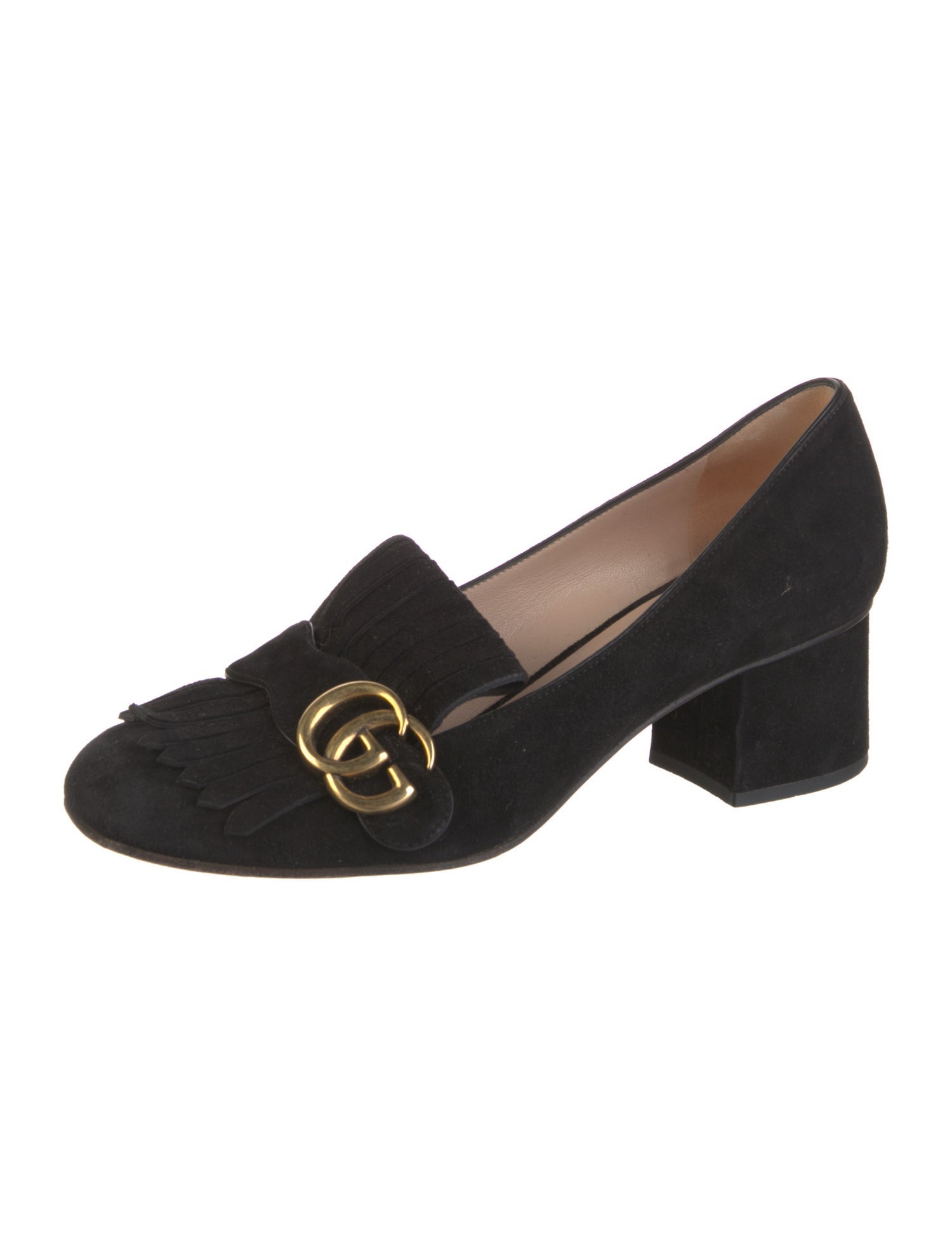 Gucci Double G Logo Suede Pumps
