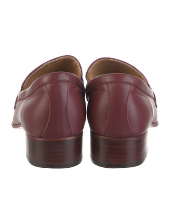 Gucci Web Accent Leather Loafers