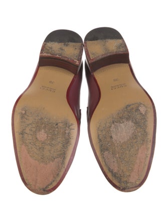 Gucci Web Accent Leather Loafers