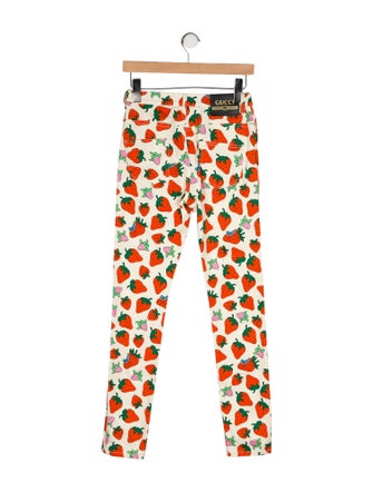 Gucci Floral Print Skinny Leg Pants