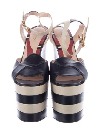 Gucci Leather Colorblock Pattern Sandals