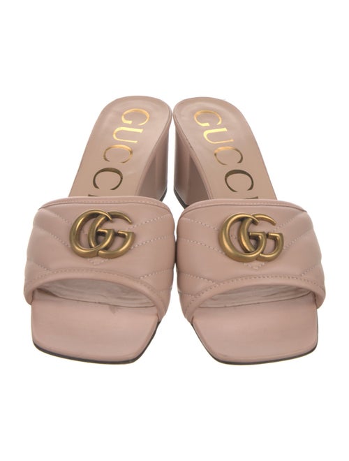 Gucci Double G Logo Leather Slides