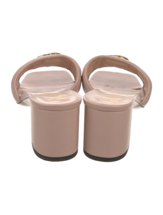 Gucci Double G Logo Leather Slides