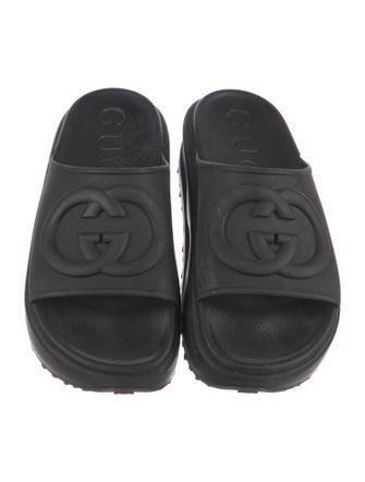 Gucci Interlocking G Logo Rubber Slides