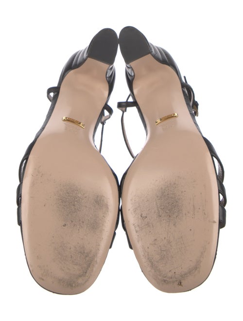 Gucci Double G Logo Leather T-Strap Sandals