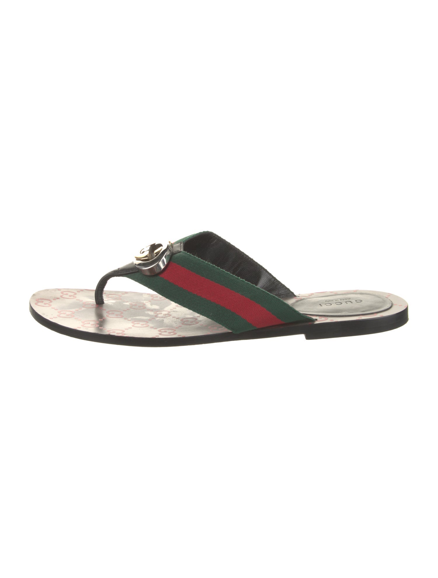 Gucci Web Accent Leather Slides