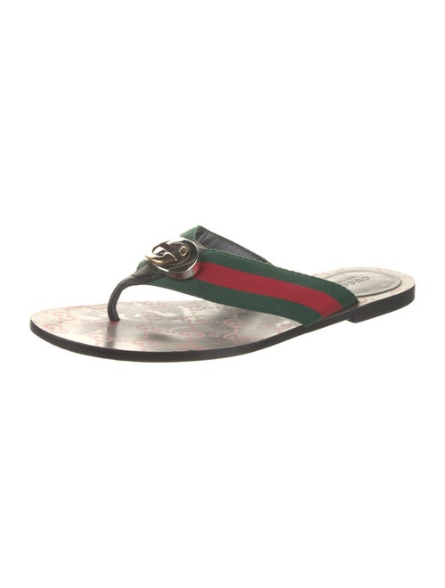 Gucci Web Accent Leather Slides