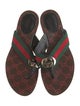 Gucci Web Accent Leather Slides