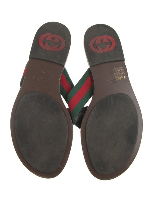 Gucci Web Accent Leather Slides