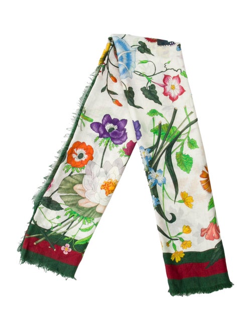 Gucci Silk Floral Print Scarf