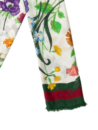 Gucci Silk Floral Print Scarf