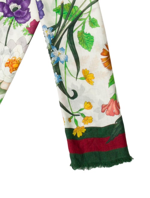 Gucci Silk Floral Print Scarf