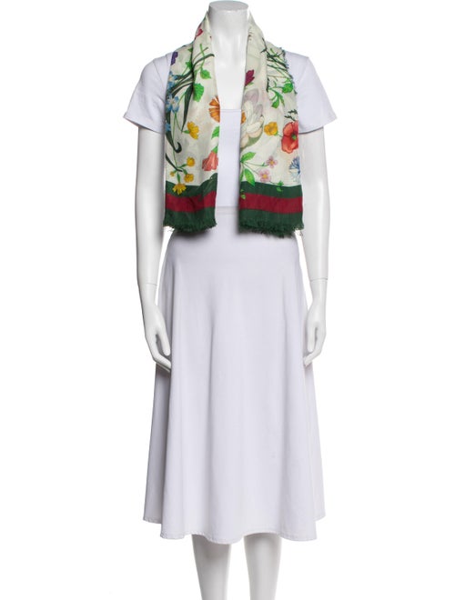 Gucci Silk Floral Print Scarf