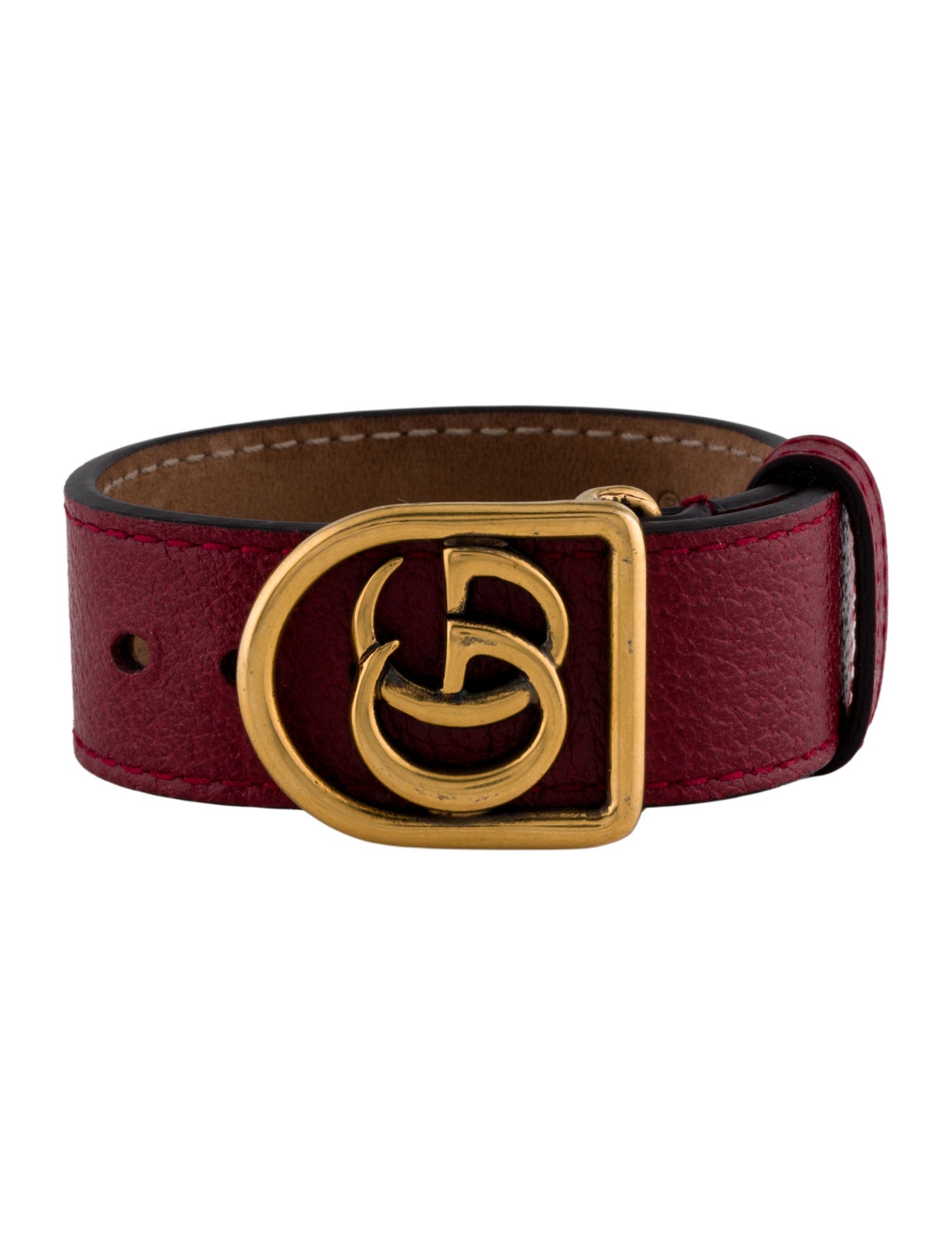 Gucci Leather Marmont Double G Wrap Bracelet