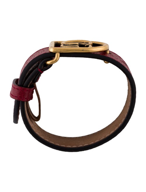 Gucci Leather Marmont Double G Wrap Bracelet