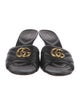 Gucci Double G Logo Leather Slides