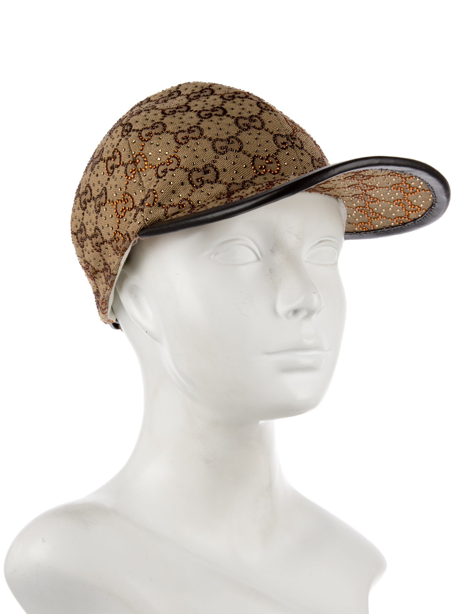 Gucci Crystal Embellished Canvas Baseball Cap