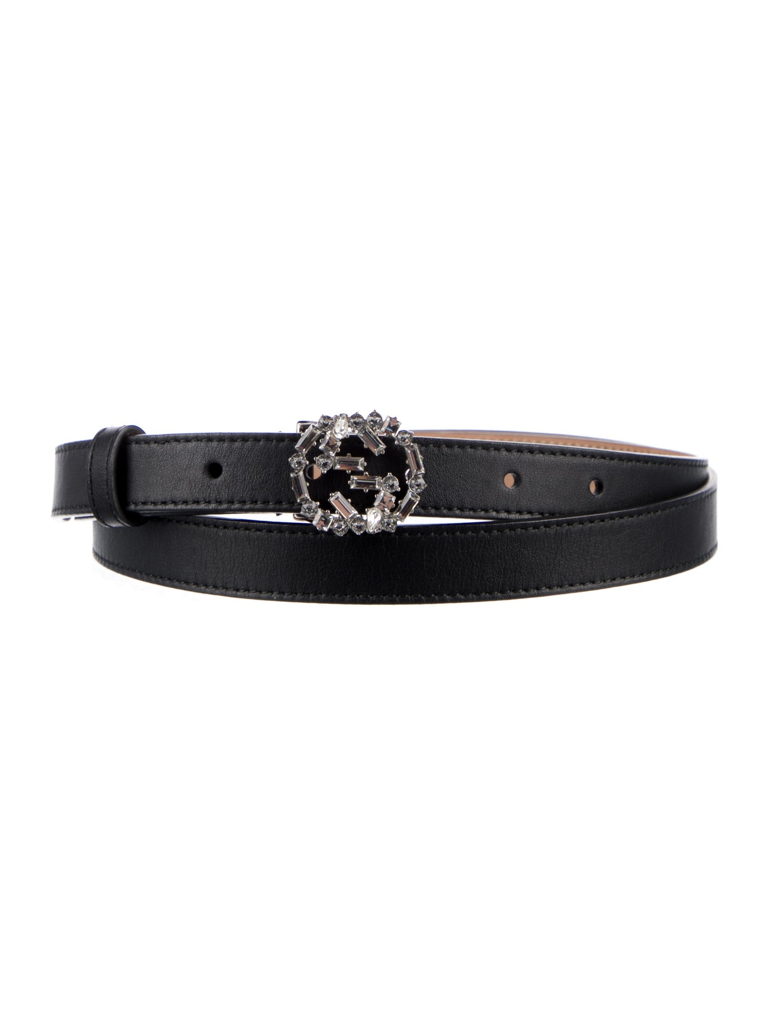 Gucci Faux Pearl Accents Skinny Belt