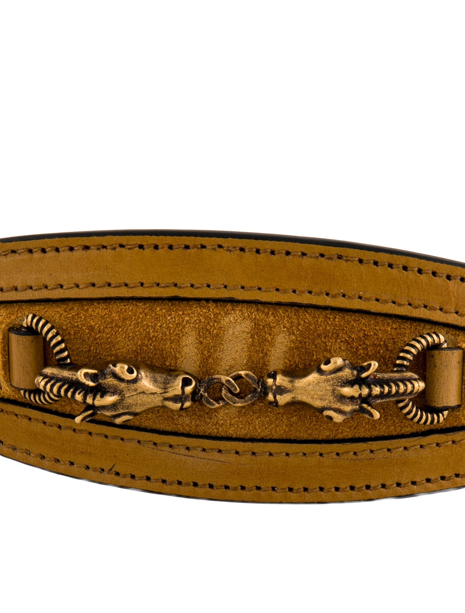 Gucci Leather & Suede Horse Head Horsebit Chocker Necklace