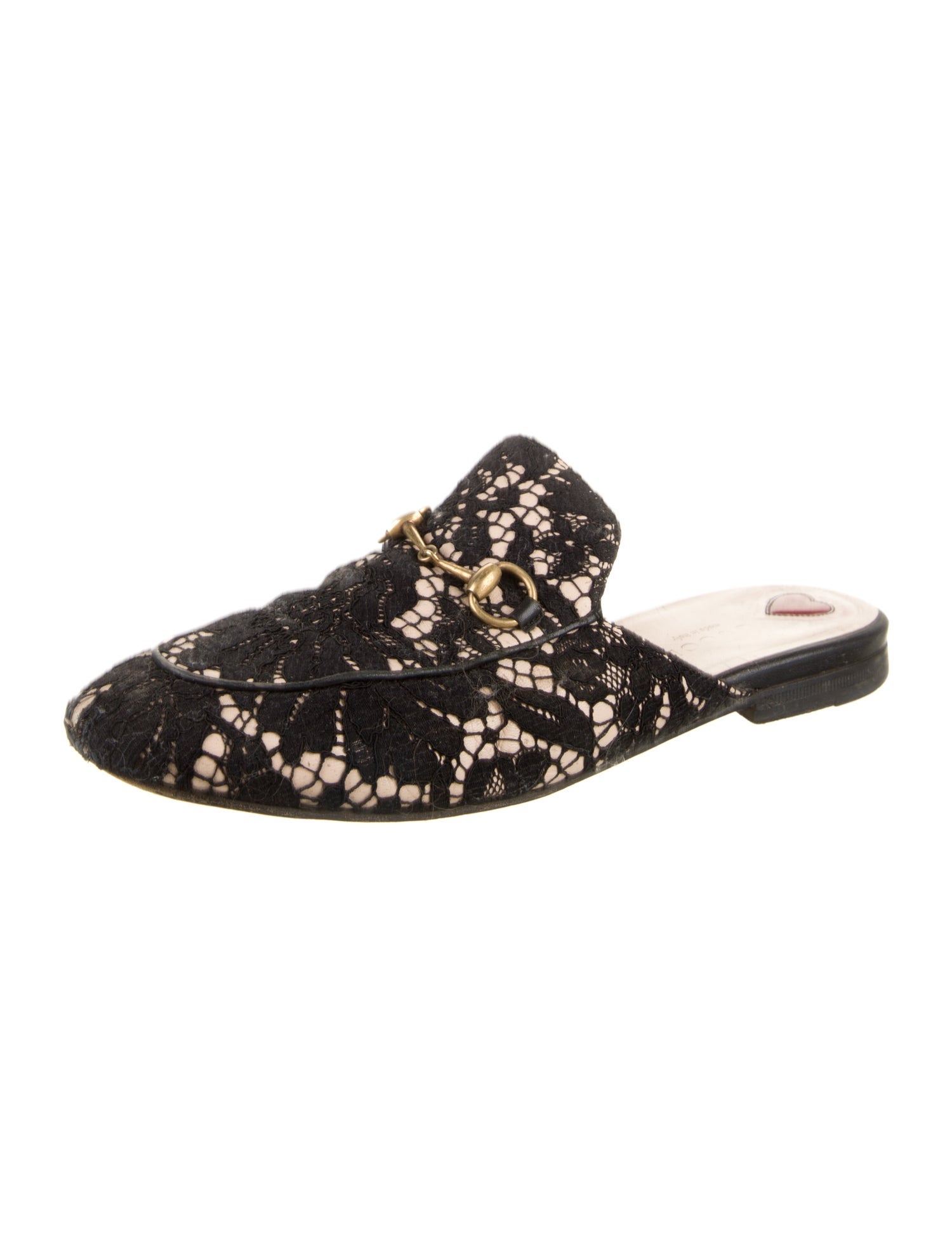 Gucci 1955 Horsebit Accent Lace Mules