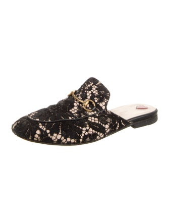Gucci 1955 Horsebit Accent Lace Mules