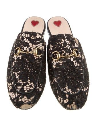 Gucci 1955 Horsebit Accent Lace Mules