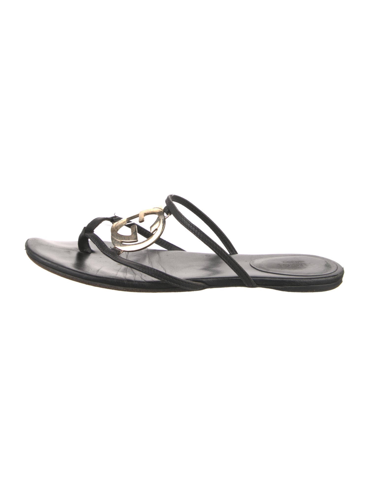 Gucci Interlocking G Logo Leather Sandals