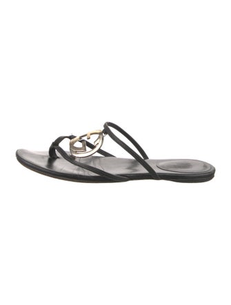 Gucci Interlocking G Logo Leather Sandals