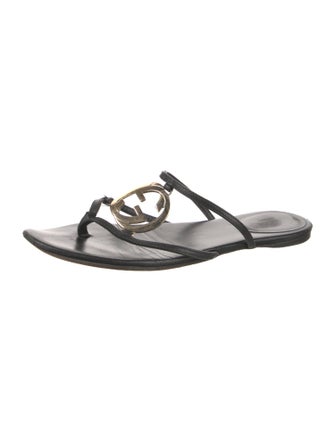Gucci Interlocking G Logo Leather Sandals